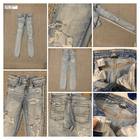 JUNIORS - 5 PC LOT, JEANS sz 0, 2 Aeropostale, American Eagle Outfitters, skinny - Picture 15 of 16